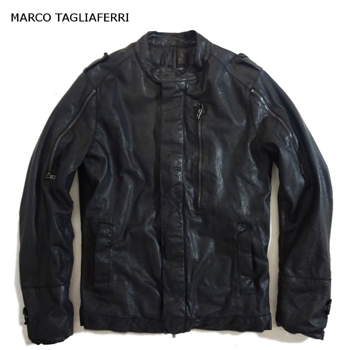 マルコタリアフェリMARCO TAGLIAFERRI レザージャケット XS ヤギ革 ゴートレザー シングルライダース 革ジャン